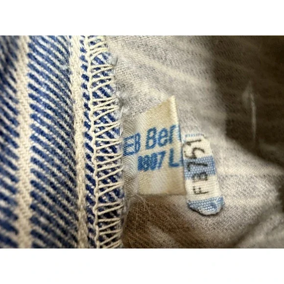 Berufsbekleidung Reuters Shirt Mens Large Blue Stripe Button Up Long Sleeve - Picture 4 of 6